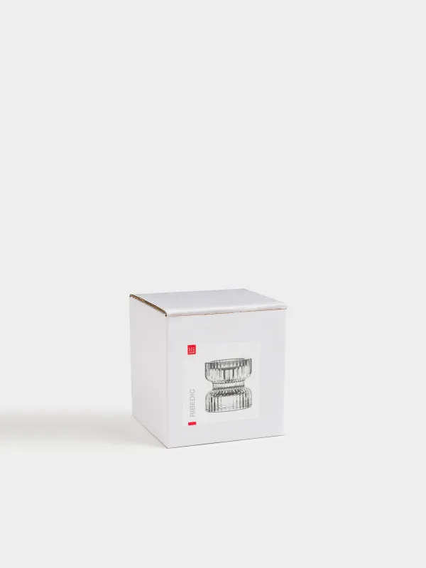 Шам ұстағыш, 6 см, жіңішке/шай шамына арналған, шыны, Ribedic, image-4