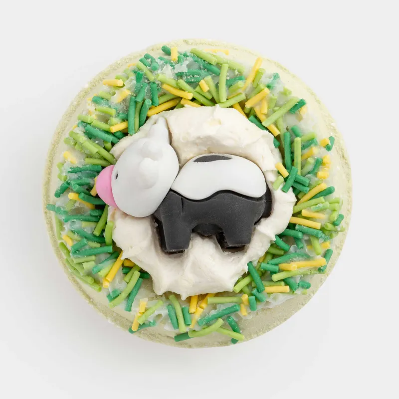 Ваннаға арналған бомба, 130 гр, ойыншықпен, жасыл, Алмұрт, Сиыр, Friends spa