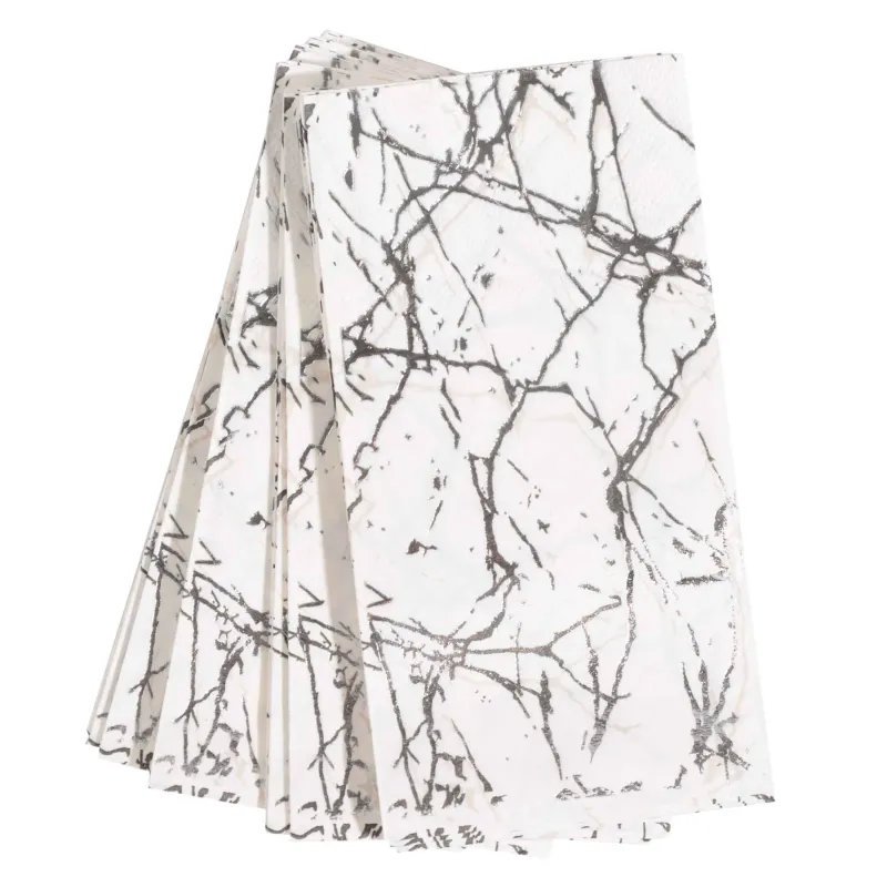 Қағаз майлықтар, 33х33 см, 20 дана, ақ, мәрмәр, Maniera, image-1