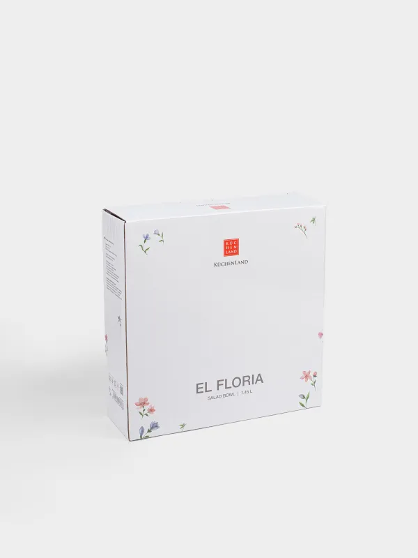 Салат ыдысы, 23х7 см, 1,45 л, фарфор N, ақ, Нәзік гүлдер, El floria, image-6