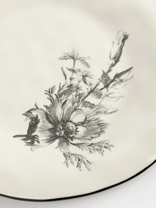 Тарелка обеденная, 28 см, керамика D, белая, Графичные цветы, Floria graphic, image-3