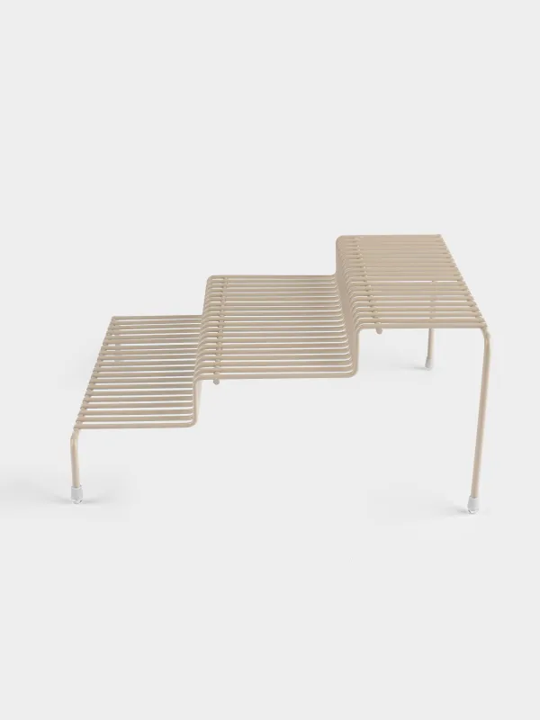 Шкафқа арналған сөре-органайзер, 26х25 см, 3 деңгейлі, металл, сарғылт-қоңыр, Beige style, image-3