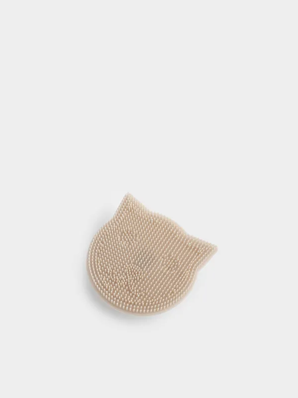 Бетті тазартуға арналған щетка, 6 см, массажды, сорғыштары бар, силикон, қоңыр, Мысық, Manny, image-1