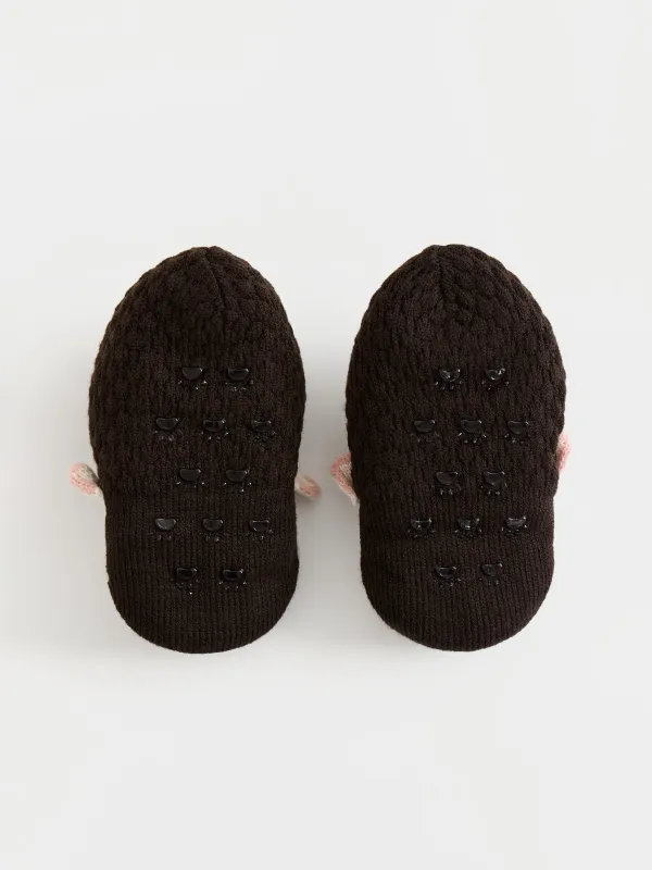 Балалар шұлықтары, үйге арналған, өлшемі 27-29, акрил/шерпа, қоңыр, Кірпі, Funny warm, image-2