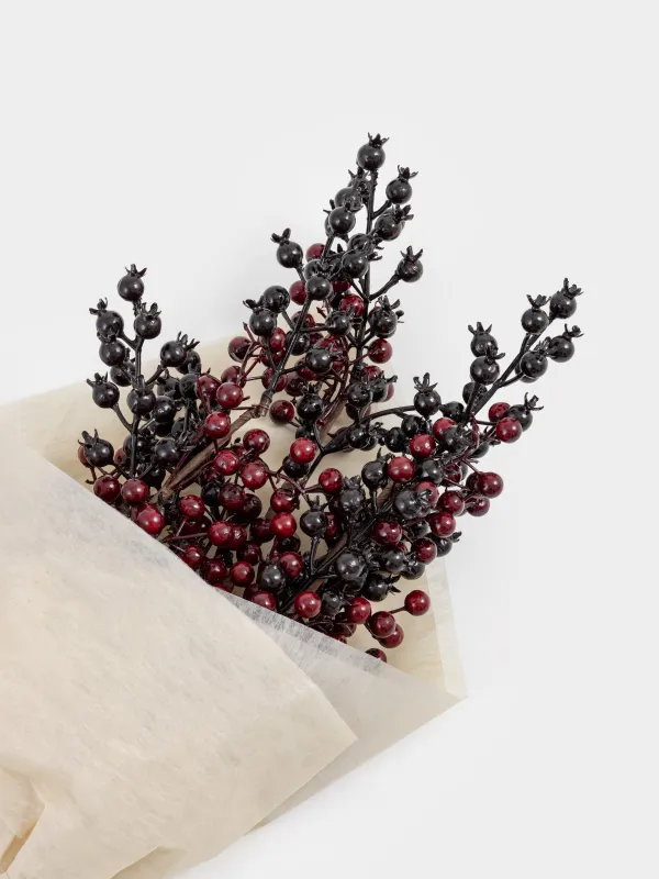 Букет декоративный, 60 см, пенопласт/пластик, Бордовые ягоды, Bordo berry, image-2