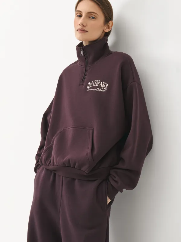 Әйелдер толстовкасы, өлшемі XS, сыдырмасы бар, мақта/полиэстер, қою қызыл, Leonie, image-3