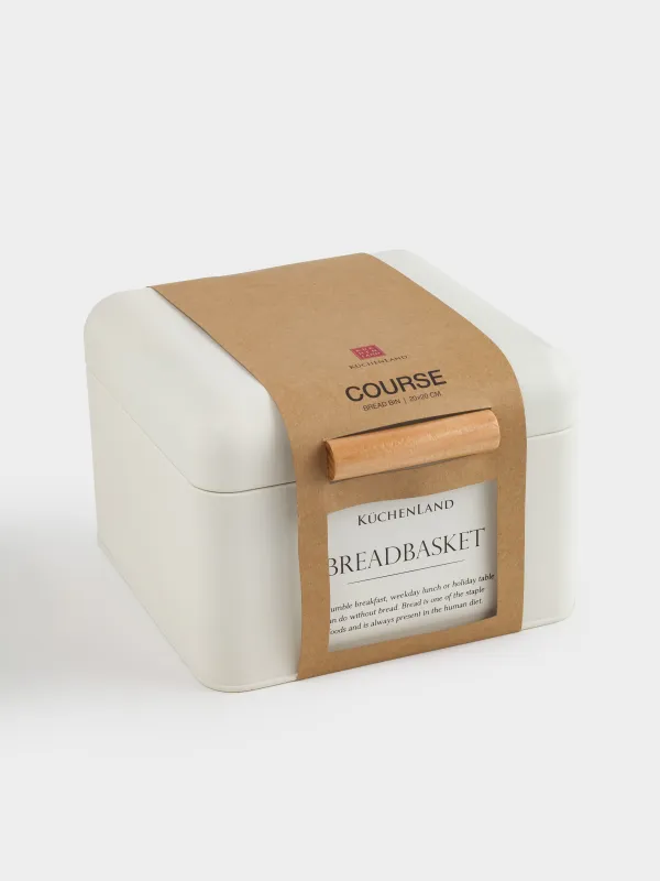 Нан қорабы, 20х20х14 см, металл/ағаш, шаршы, сүт, Breadbasket, Course, image-6