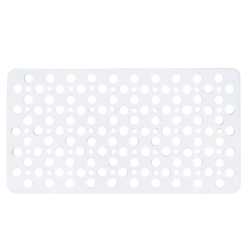 Коврик для ванны/душа, 36х66 см, противоскользящий, резина, прямоугольный, белый, Polka dot, image-0
