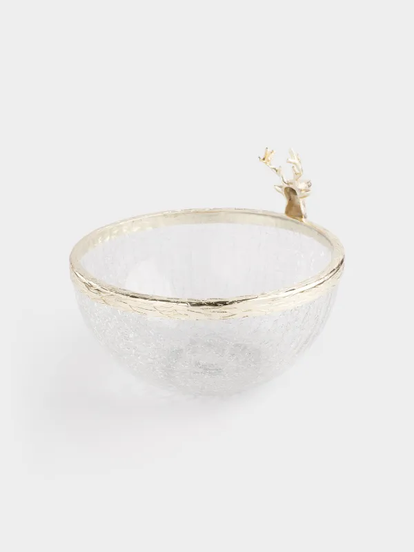 Салат ыдысы, 20х16 см, 1,5 л, шыны/металл, алтын, Бұғы, Arctic deer, image-4