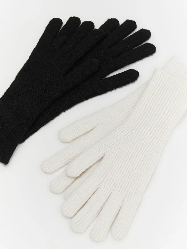 Әйелдер қолғаптары, бірыңғай өлшем, акрил/полиэстер/нейлон, сүт түстес, Knitting, image-3