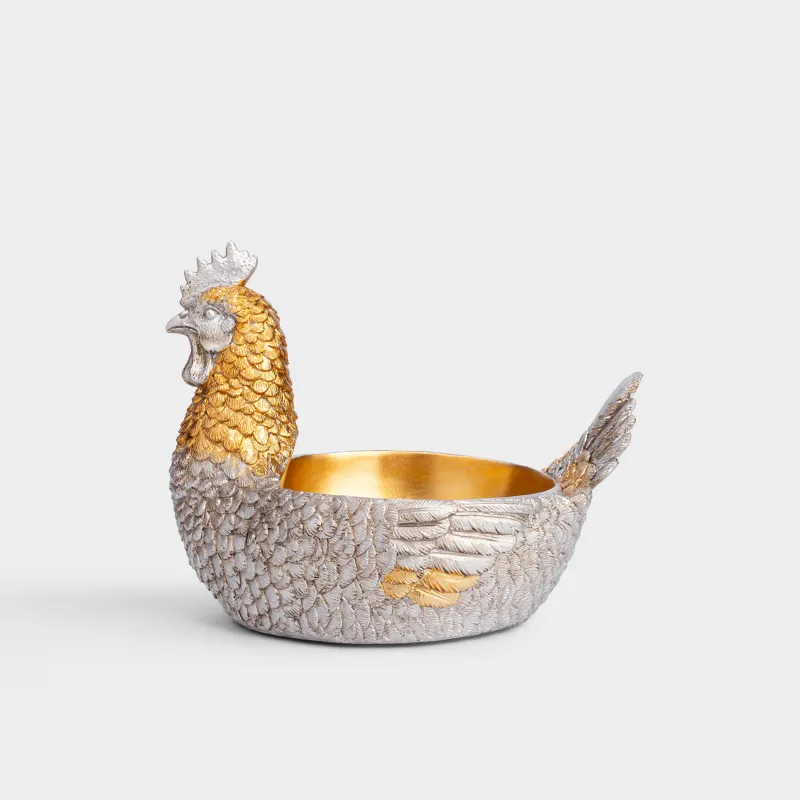 Кәмпит ыдысы, 26х20 см, полирезин, алтын-күміс, Әтеш, Easter pullet