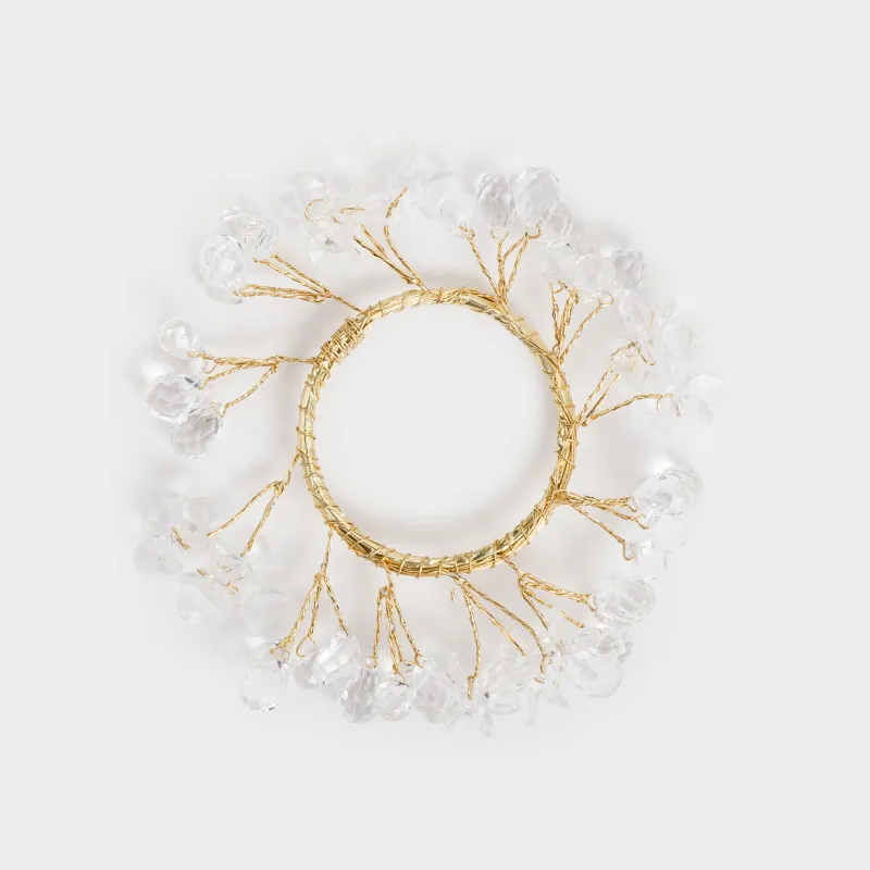 Кольцо для салфеток, 5 см, акрил/металл, золотистое, Кристаллы, Crystal decor, image-0