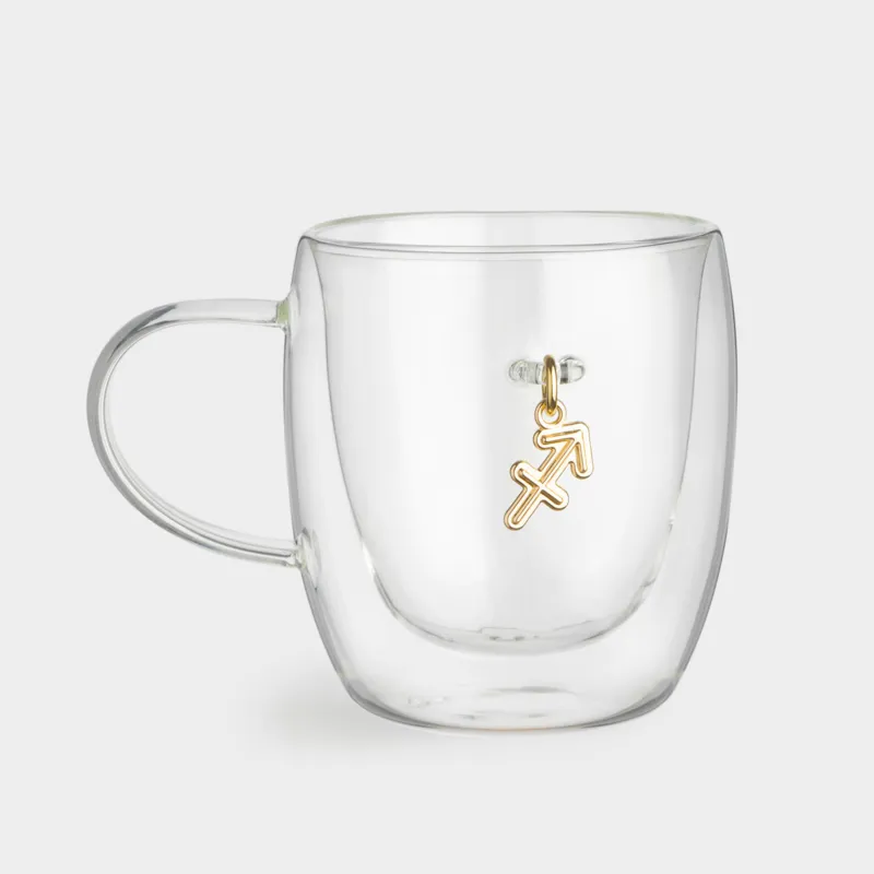Кружка, с золотистой подвеской, Air figure zodiac