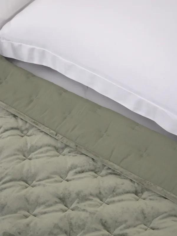 Төсек жапқыш, 220x240 см, сырма, ши барқыт/микрофибра, жасыл, Сызықтар, Stitch velvet, image-3