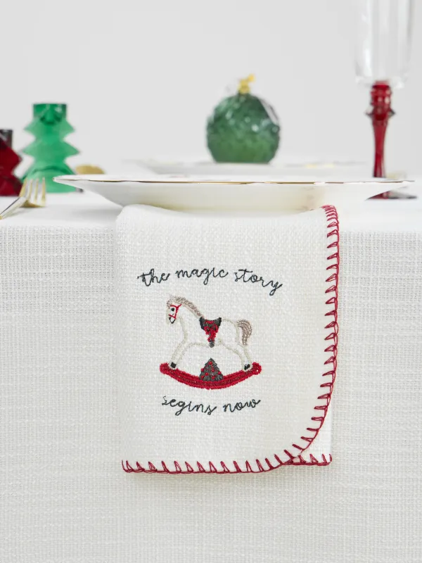 Дастархан, 160х160 см, тігісі бар, полиэстер, сүт түстес, Кендір мата, Gunny traditions, image-3