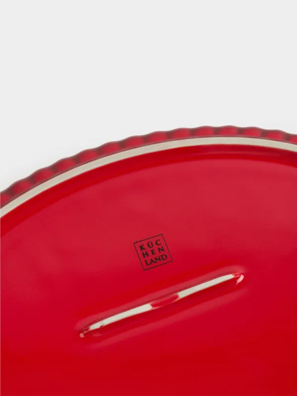 Пісіруге арналған қалып, 31х21 см, керамика, сопақ, сүт түстес, қою қызыл, Cakes gradient, image-10