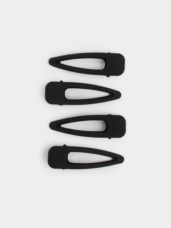 Шаш қыстырғыш, 8 см, 4 дана, металл, қара, Basic, image-0