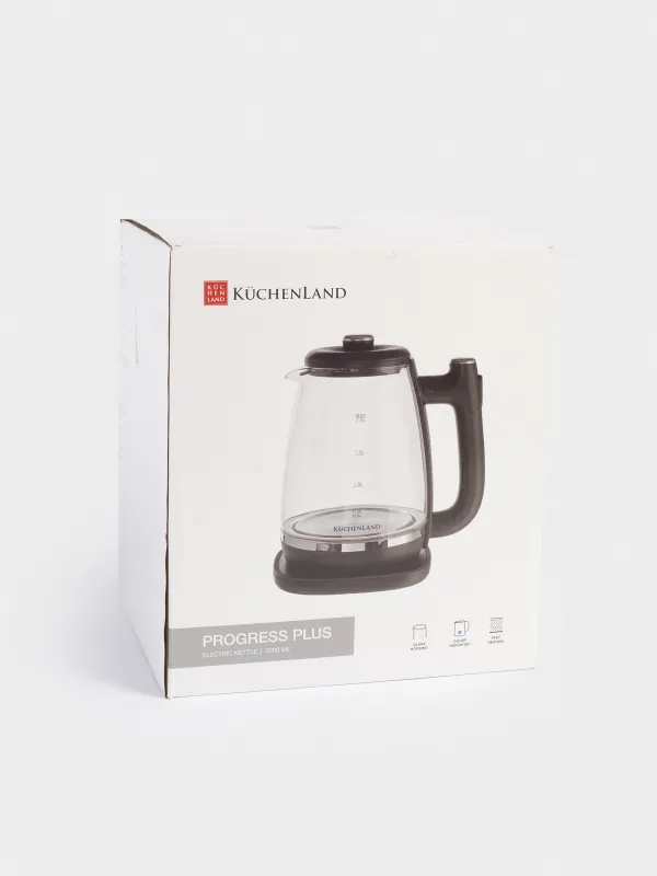 Шайнек, электрлі, 2 л, 1500 Вт, шыны/пластик, қара, Progress plus, image-5