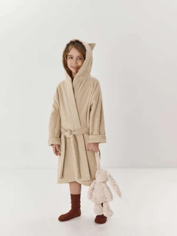 Халат детский, бежевый, Ушки, Teddy, image-8