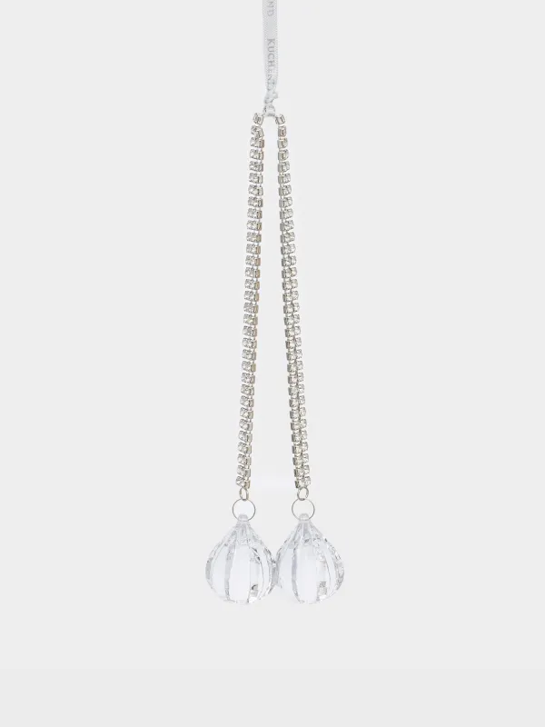 Шырша ойыншығы, 37 см, пластик/металл, кәріптас, Кристалдары мен страздары бар салпыншақ, Ice crystal, image-0