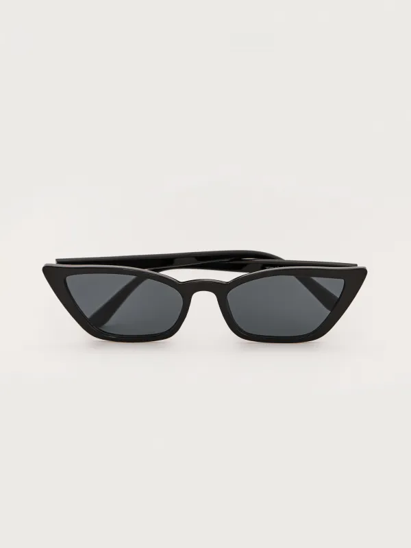 Очки солнцезащитные, пластик, черные, Кошачий глаз, Nifty, image-0