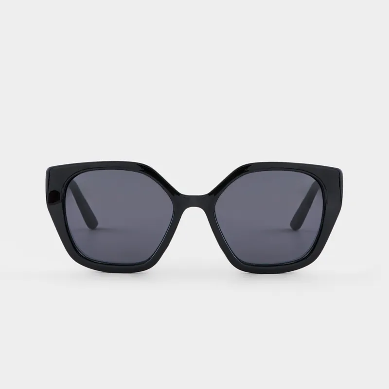 Очки солнцезащитные, пластик, прямоугольные, черные, Nifty