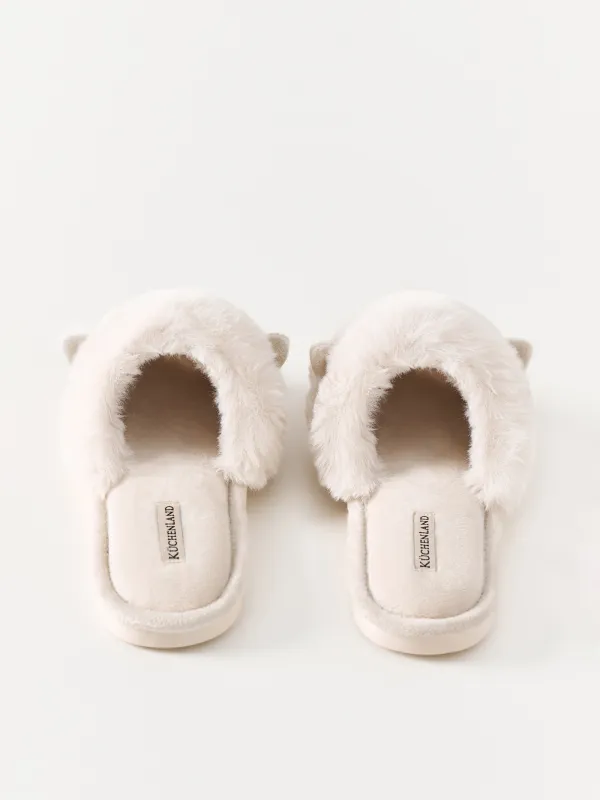 Әйелдер тәпішкелері, үйге арналған, өлшемі 36-37, полиэстер, сүт түстес, Fur, image-3