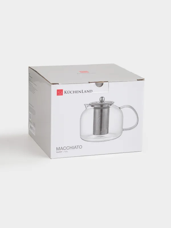 Чайник заварочный, 1,3 л, стекло Б/сталь, Macchiato, image-5