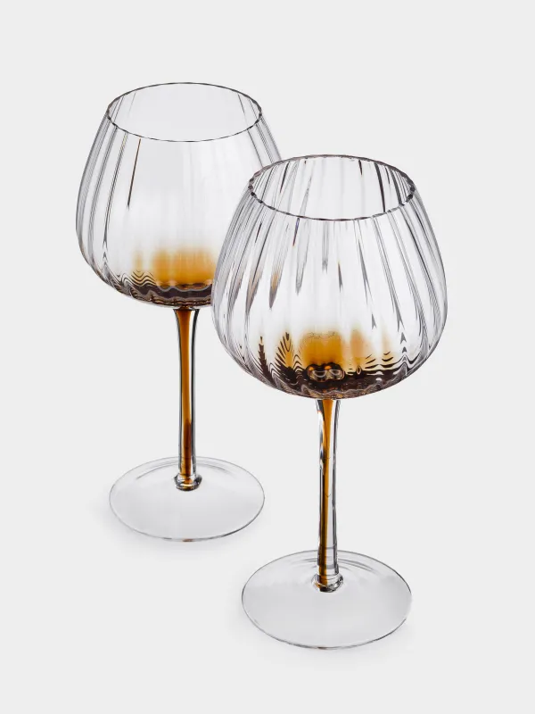 Бокал для вина, 440 мл, 2 шт, стекло, коричневый градиент, Felino, image-1