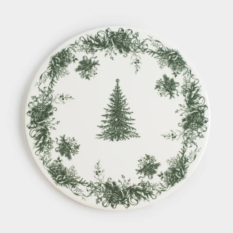 Ыстыққа арналған тұғыр, 20 см, керамика/тығын, дөңгелек, ақ, Шырша бүршіктері мен жидектер, Rowan delice