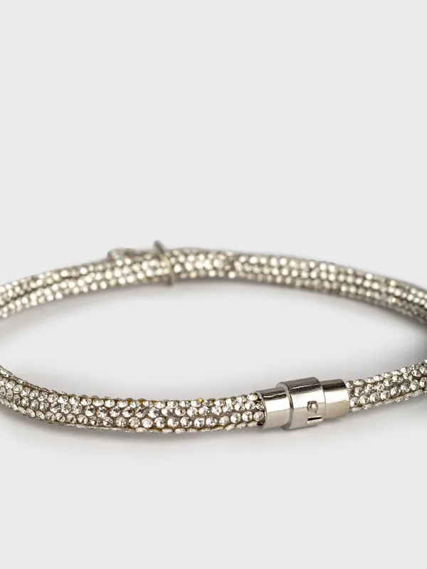 Ошейник для животных, 30 см, декоративный, металл/стразы, серебристый, Кость, Crystal pet, image-2