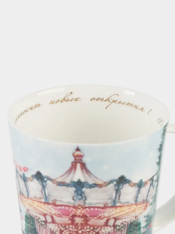 Саптыаяқ, 450 мл, фарфор F, алтын жиегі бар, Жылқылары бар айналмалы әткеншек, Carousel, image-3