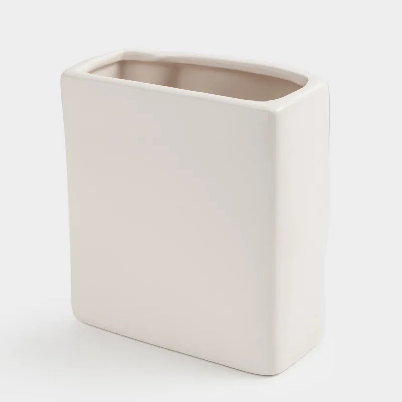 Косметикалық щеткаларға арналған тұғыр, 13 см, керамика, сүт түстес, Бет фрагменті, Face, image-3