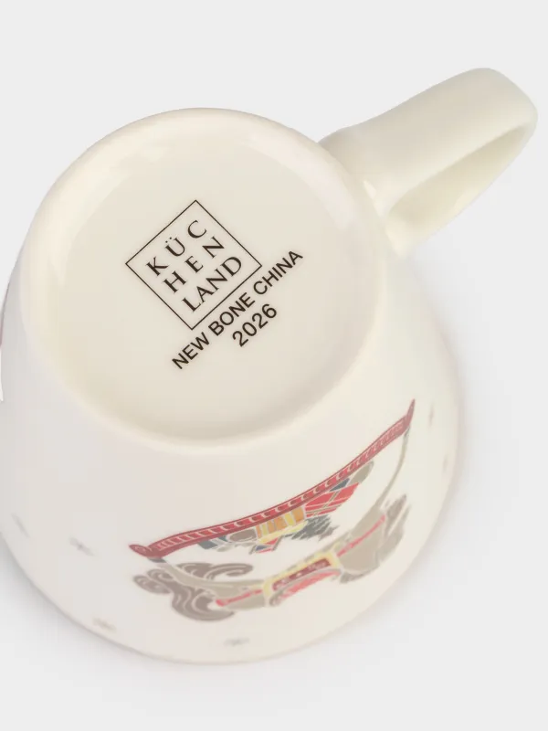 Саптыаяқ, 300 мл, фарфор N, ақ, Сыйлықтары бар жылқы, Horse christmas, image-3