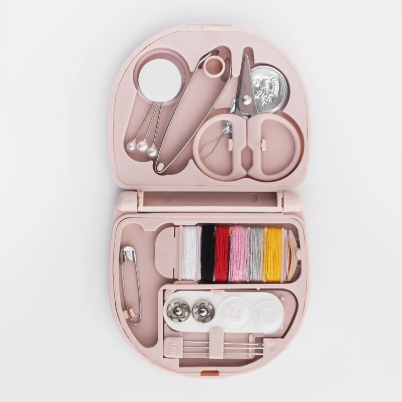 Тігін және қолөнер жиынтығы, 7х6 см, 20 пр, корпуста, пластик / металл, ұнтақ, жіп, image-0