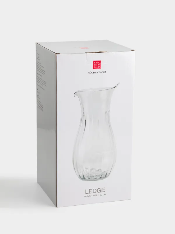 Ваза для цветов, 39 см, стекло, Ledge, image-3