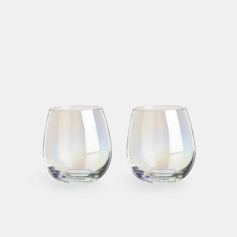 Стакан, 10 см, 460 мл, 2 шт, стекло, перламутр, Floyd polar