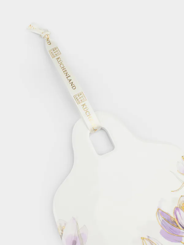 Подставка под горячее, 15x21 см, керамика/пробка, белая, Цветы, Bloome, image-2