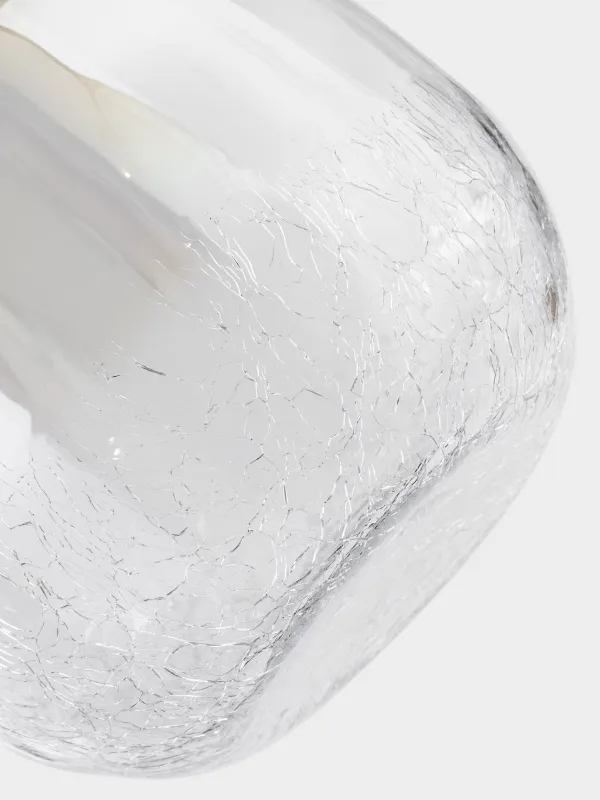 Гүл вазасы, 26 см, шыны, сарғылт-қоңыр градиент, Кракелюр, Ice, image-3