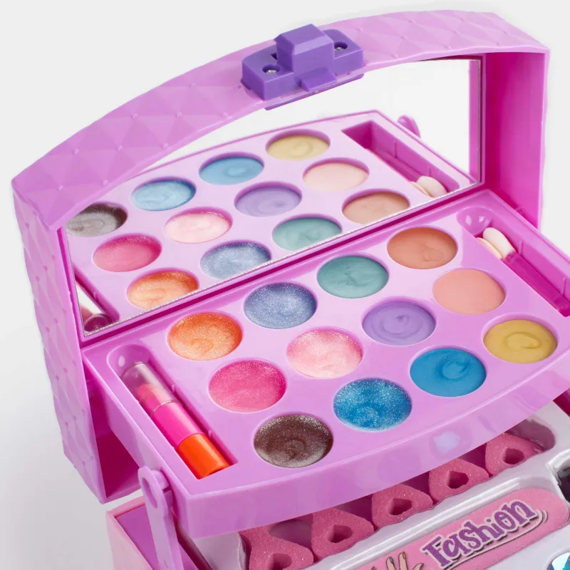 Косметика жиынтығы, балаларға арналған, 16 см, 26 пр, әшекейлері бар, қорапта, пластик, қызғылт, Cosmetic kids, image-3