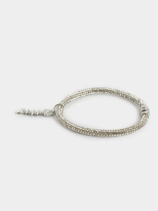 Ошейник для животных, 27 см, декоративный, металл/стразы, серебристый, Рыбка, Crystal pet, image-1