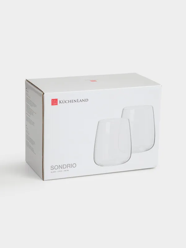 Стақан, 10 см, 480 мл, 2 дана, хрусталь шыны, Sondrio, image-4