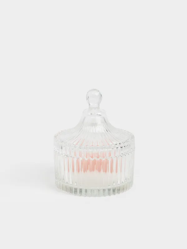 Свеча ароматическая, 11x5 см, в подсвечнике, с крышкой, стекло, Lychee Blossom, Тюльпаны, Rose, image-0