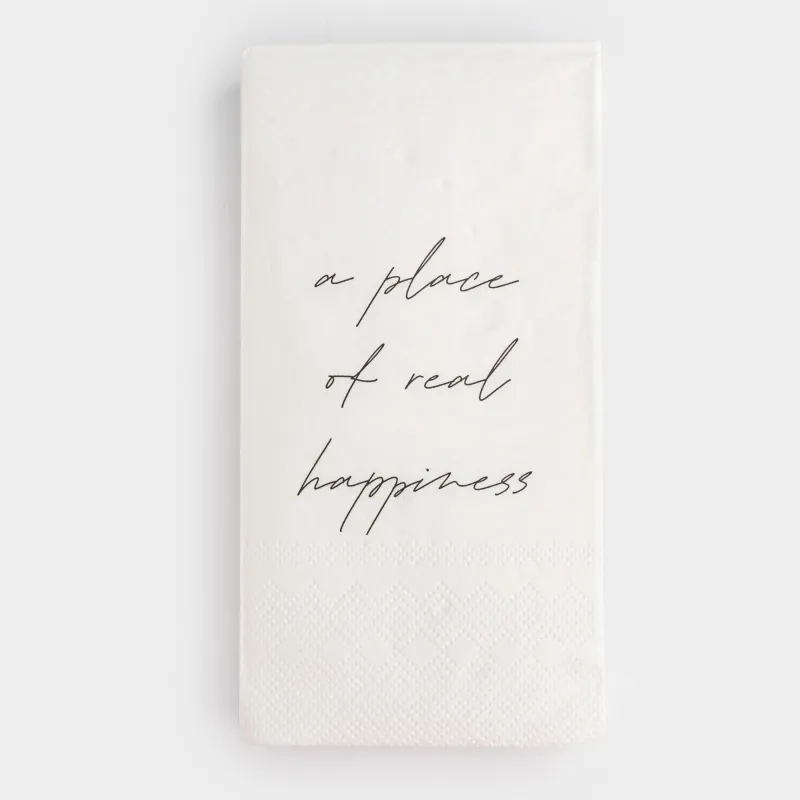 Салфетки бумажные, 33х33 см, 20 шт, прямоугольные, белые, A place of real happiness, Scroll, image-0