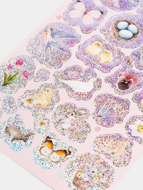 Жұмыртқа жапсырмаларының жинағы, 17х10 см, 24 дана, Пасхалық, голографиясы бар, ПВХ, Көктем, Easter decal, image-1