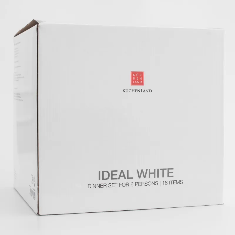 Түскі ас қызметі, 6 парсы, 18 пр, фарфор F, ақ, Ideal white, image-6