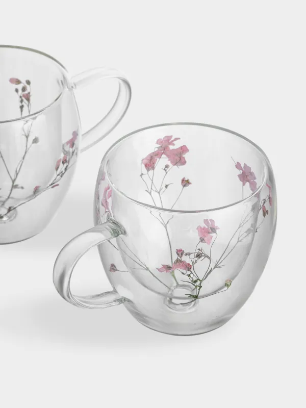 Саптыаяқ, 250 мл, 2 дана, шыны Б, ішінде кептірілген гүлдері бар, Air decor, image-2