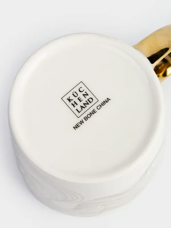 Кружка, 500 мл, фарфор N, бело-золотистая, Лошадь, Horse gold, image-3