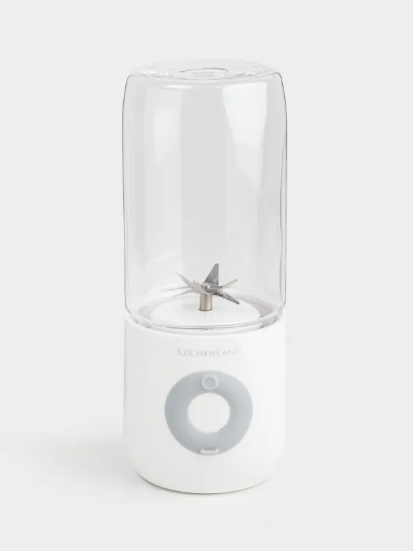 Блендер персональный, 500 мл, 35 Вт, портативный, заряжаемый, пластик/сталь, белый, Handy