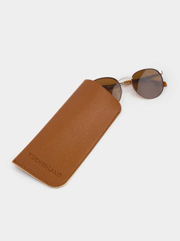 Көзілдіріктерге арналған қорап, 18x8 см, полиуретан, қоңыр, Memo, image-4